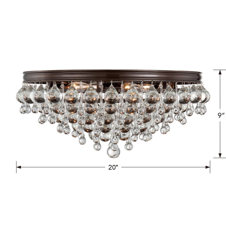 Crystorama Crystorama Calypso 6 Light Crystal Teardrop Vibrant Bronze Flush Mount