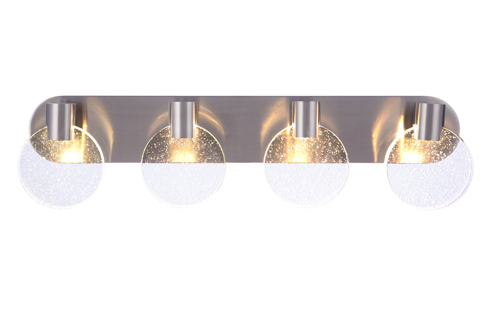 ##Antique Hardware## Glisten 4 Light LED Vanity in Brushed Polished Nickel