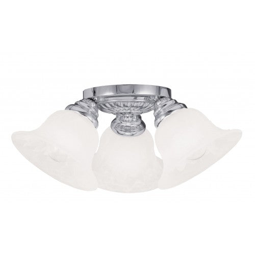 3 Light Polished Chrome Ceiling Mount Livex