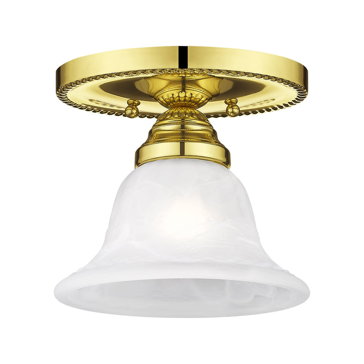 1 Light Polished Brass Ceiling Mount Livex