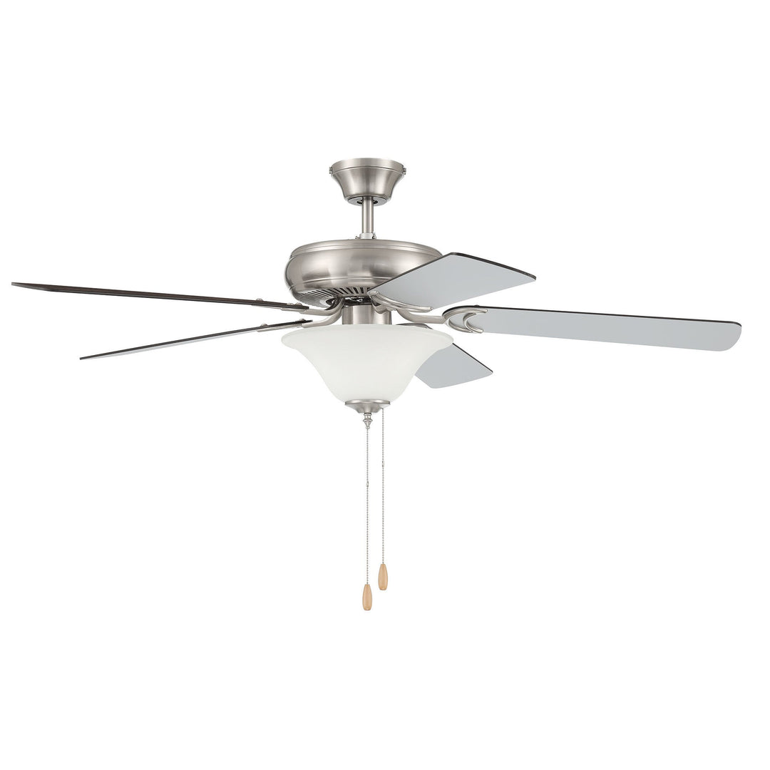 CRAFTMADE 52" Decorator's Choice 2 Light in Brushed Polished Nickel w/ Brushed Nickel/Walnut Blades