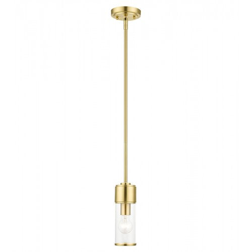 1 Light Satin Brass Mini Pendant Livex