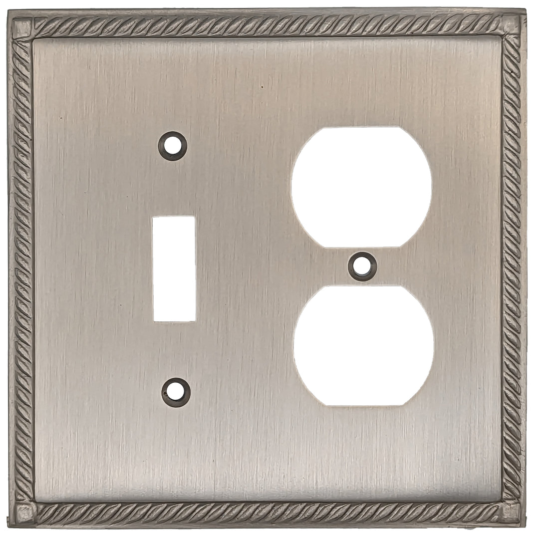 COPPER MOUNTAIN HARDWARE English Georgian Roped Wall Plate (Satin Nickel)