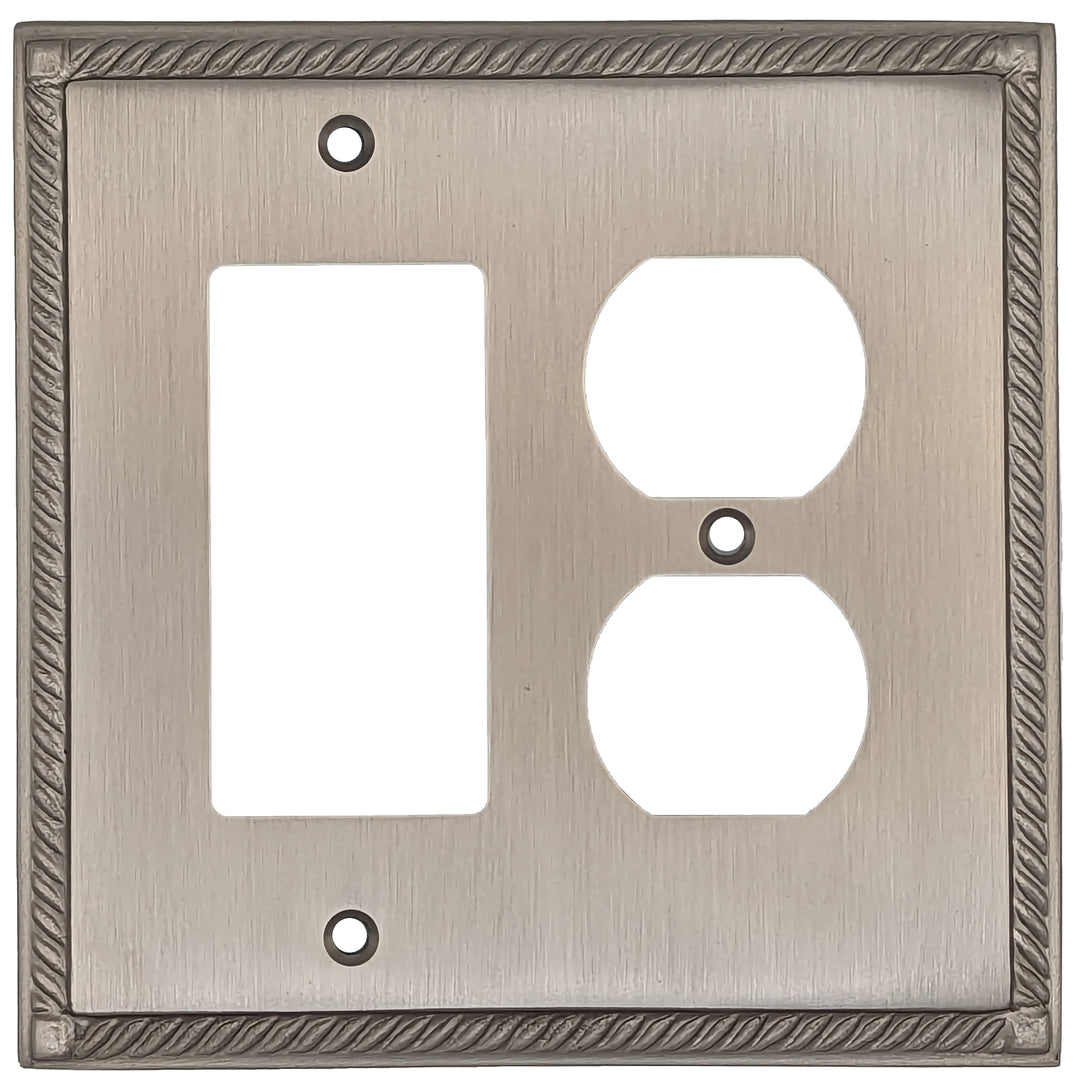 COPPER MOUNTAIN HARDWARE English Georgian Roped Wall Plate (Satin Nickel)