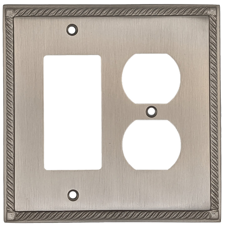 COPPER MOUNTAIN HARDWARE English Georgian Roped Wall Plate (Satin Nickel)