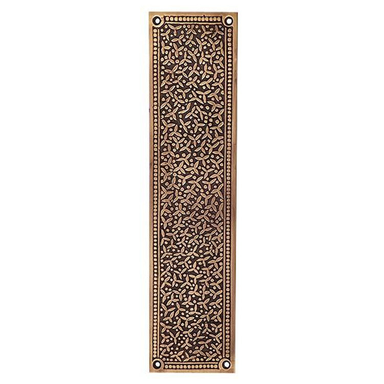 12 Inch Solid Brass Rice Pattern Push Plate (Several Finishes Available) COPPER MOUNTAIN HARDWARE