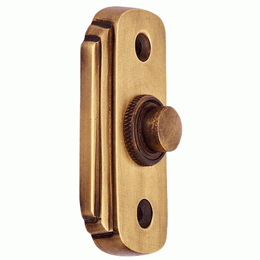 COPPER MOUNTAIN HARDWARE 2 1/2 Inch Solid Brass Art Deco Doorbell Button (Antique Brass Finish)