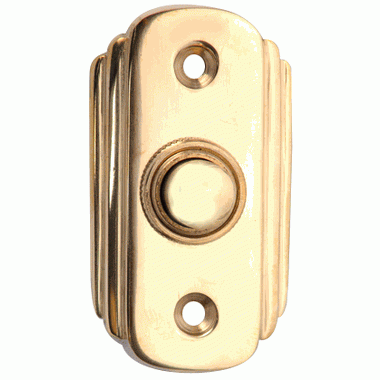 COPPER MOUNTAIN HARDWARE 2 1/2 Inch Solid Brass Art Deco Doorbell Button (Polished Brass Finish)