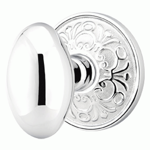 EMTEK Solid Brass Egg Door Knob Set With Lancaster Rosette