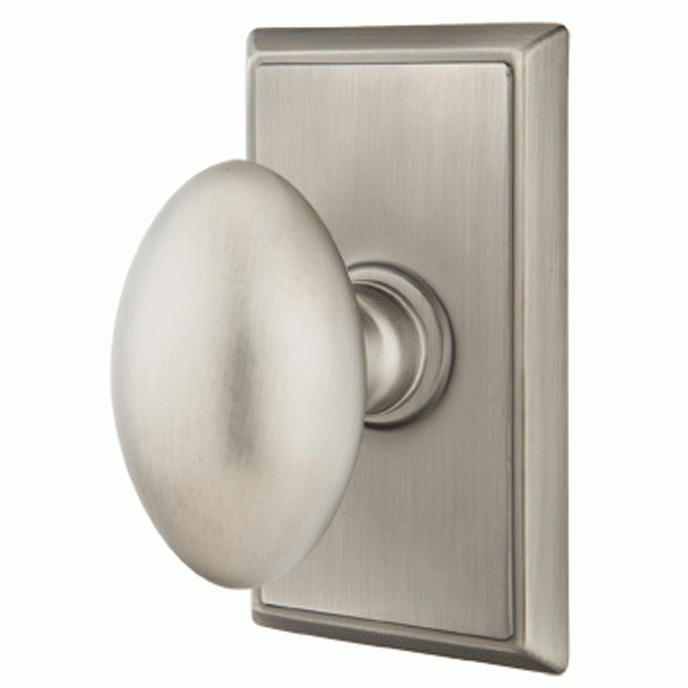 EMTEK Emtek Solid Brass Egg Door Knob Set With Rectangular Rosette