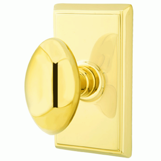 EMTEK Emtek Solid Brass Egg Door Knob Set With Rectangular Rosette