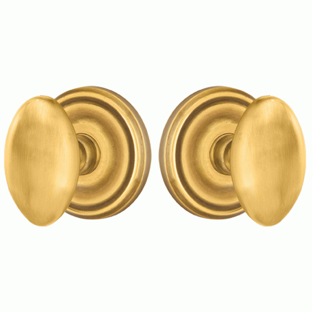 EMTEK Emtek Solid Brass Egg Door Knob Set With Regular Rosette