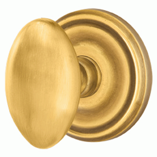 EMTEK Emtek Solid Brass Egg Door Knob Set With Regular Rosette