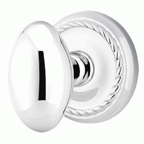 EMTEK Solid Brass Egg Door Knob Set With Rope Rosette