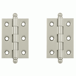 2 1/2 Inch x 1 11/16 Inch Solid Brass Cabinet Hinges (Polished Nickel Finish) DELTANA