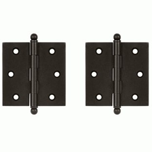 DELTANA 2 1/2 Inch x 2 1/2 Inch Solid Brass Cabinet Hinges (Oil Rubbed Bronze Finish)