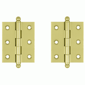 2 1/2 Inch x 2 Inch Solid Brass Cabinet Hinges (Polished Brass Finish) DELTANA