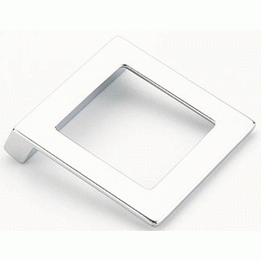 SCHAUB 2 1/4 Inch (1 1/4 Inch c-c) Finestrino Angled Square Pull (Matte Chrome Finish)