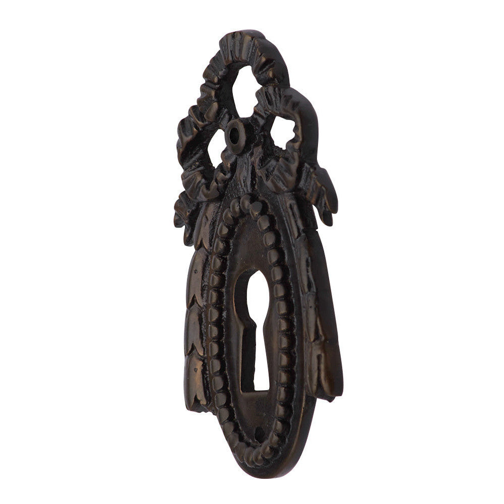 COPPER MOUNTAIN HARDWARE 2 1/4 Inch Beaded Ribboned Escutcheon Keyhole (Oil Rubbed Bronze)