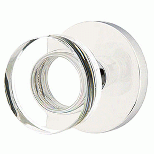 EMTEK Modern Disc Crystal Door Knob Set With Disk Rosette (Several Finishes)