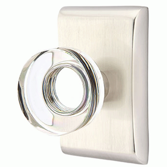 EMTEK Emtek Modern Disc Crystal Door Knob Set With Neos Rosette