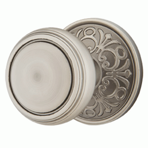 EMTEK Solid Brass Norwich Door Knob Set With Lancaster Rosette