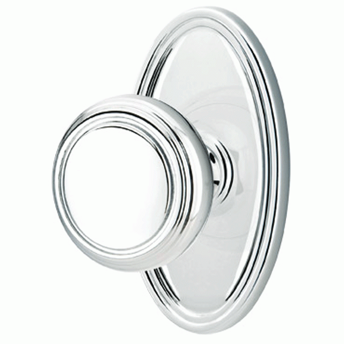 EMTEK Solid Brass Norwich Door Knob Set With Oval Rosette