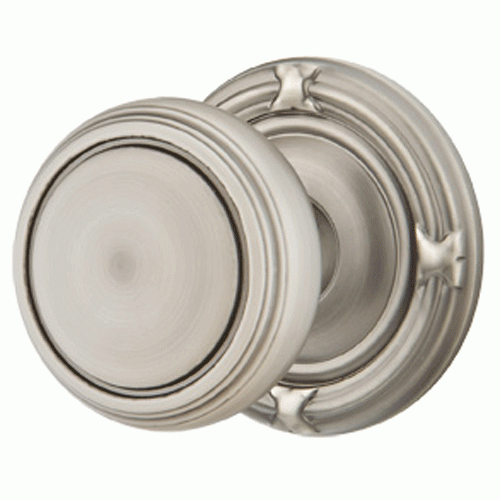 EMTEK Solid Brass Norwich Door Knob Set With Ribbon & Reed Rosette