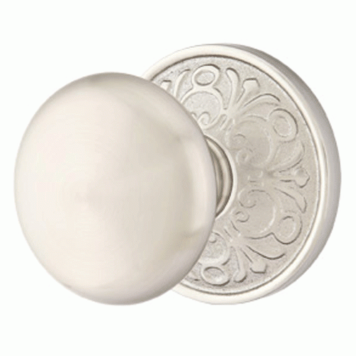 EMTEK Solid Brass Providence Door Knob Set With Lancaster Rosette (Several Finish Options)