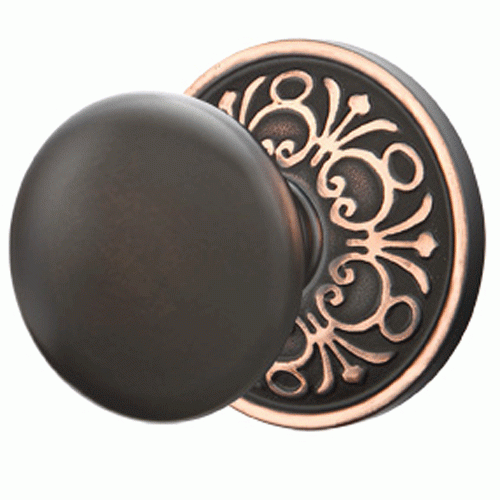 EMTEK Solid Brass Providence Door Knob Set With Lancaster Rosette (Several Finish Options)