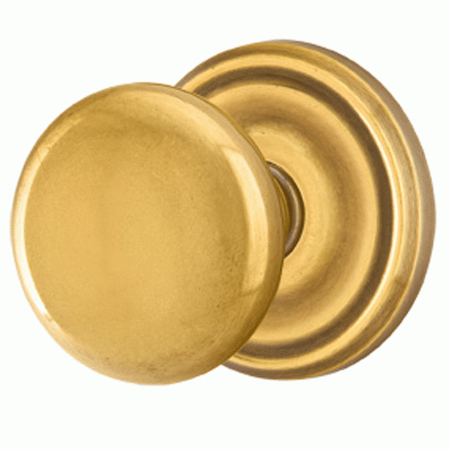 EMTEK Solid Brass Providence Door Knob Set With Regular Rosette