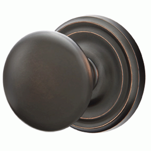 EMTEK Solid Brass Providence Door Knob Set With Regular Rosette