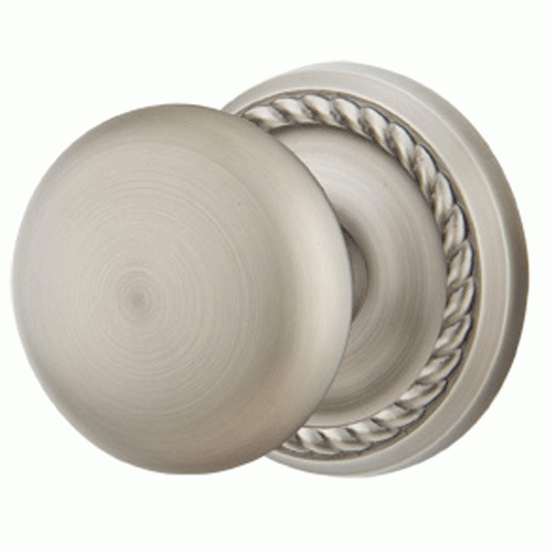 EMTEK Solid Brass Providence Door Knob Set With Rope Rosette