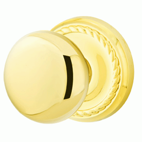 EMTEK Solid Brass Providence Door Knob Set With Rope Rosette