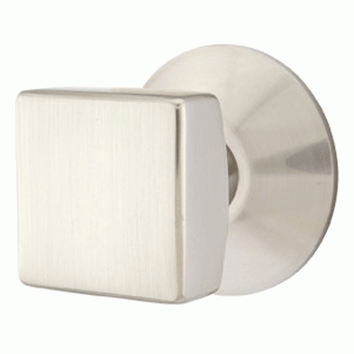 EMTEK Solid Brass Square Knob With Modern Rosette (Several Finish Options)