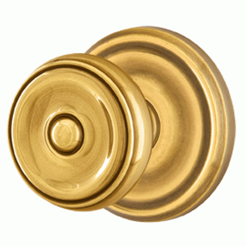 EMTEK Solid Brass Waverly Door Knob Set With Regular Rosette