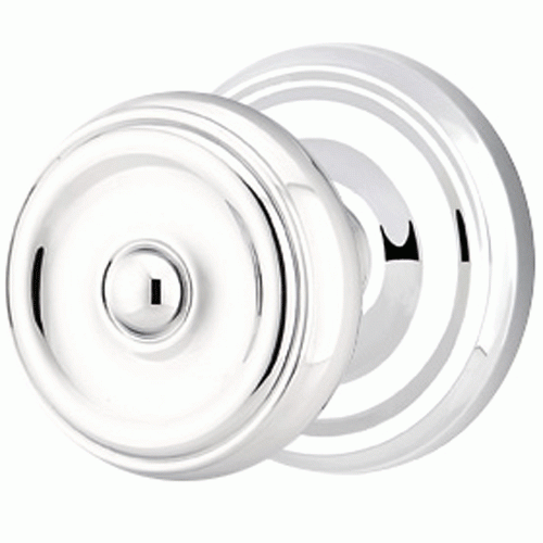 EMTEK Solid Brass Waverly Door Knob Set With Regular Rosette