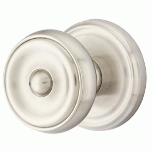 EMTEK Solid Brass Waverly Door Knob Set With Regular Rosette