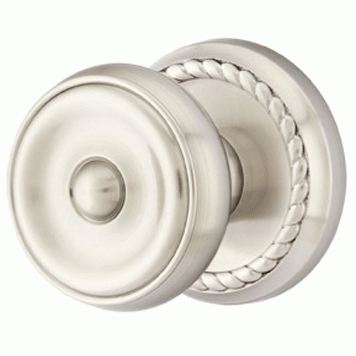 EMTEK Emtek Solid Brass Waverly Door Knob Set With Rope Rosette