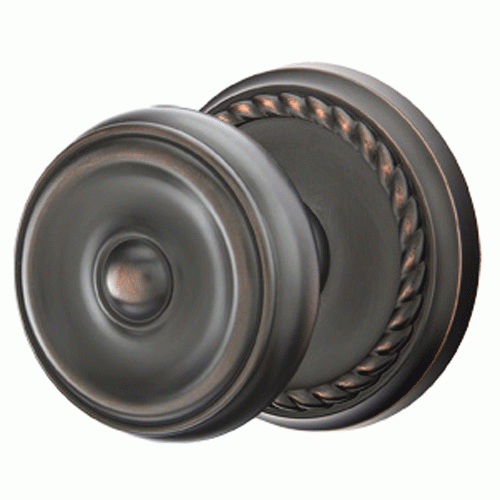 EMTEK Emtek Solid Brass Waverly Door Knob Set With Rope Rosette