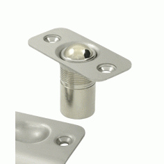 DELTANA 2 1/8 Inch Deltana Solid Brass Round Corners Ball Catch (Brushed Nickel Finish)