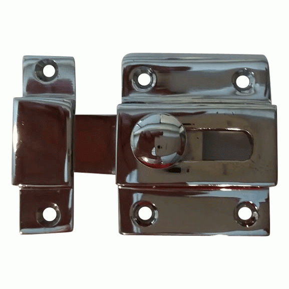 COPPER MOUNTAIN HARDWARE 2 1/4 Inch Solid Brass Cabinet Latch With Round Turn Piece (Polished Chrome Finish)