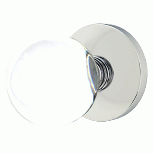 EMTEK Crystal Bristol Door Knob Set With Disk Rosette (Several Finishes)