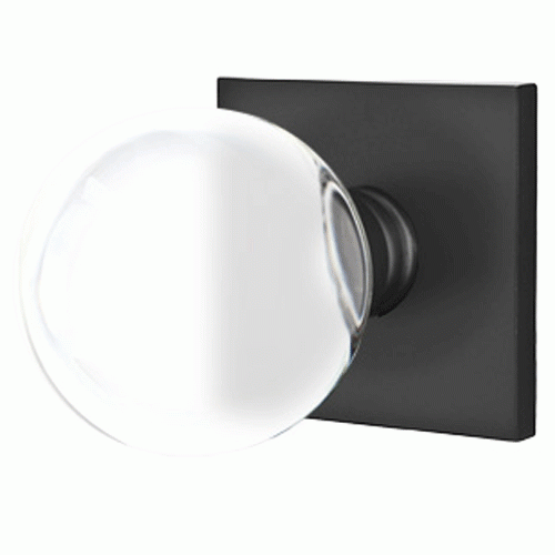 EMTEK Crystal Bristol Door Knob Set With Square Rosette (Several Finishes)