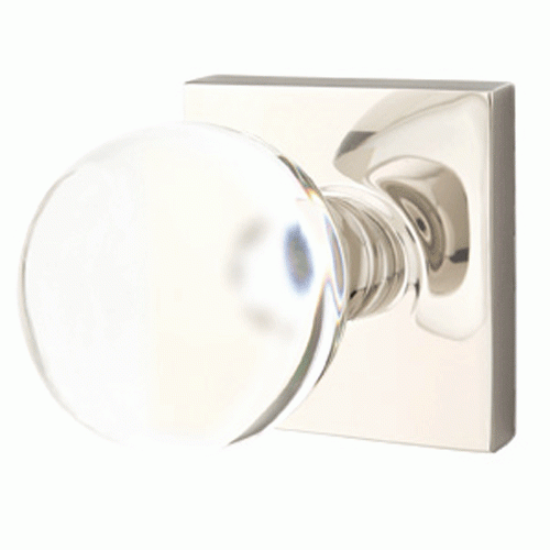 EMTEK Crystal Bristol Door Knob Set With Square Rosette (Several Finishes)