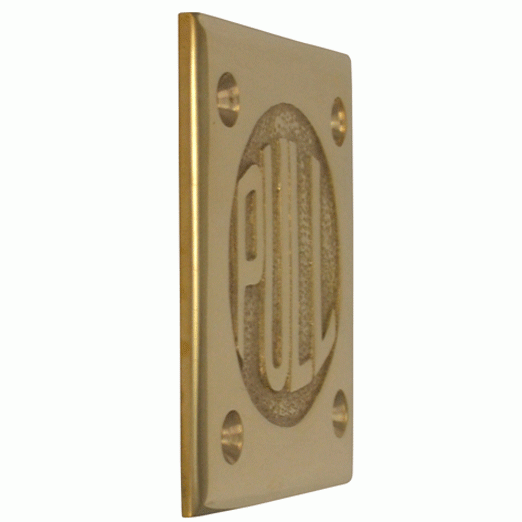 COPPER MOUNTAIN HARDWARE 2 3/4 Inch Brass Classic American "PULL" Plate (Lacquered Brass Finish)