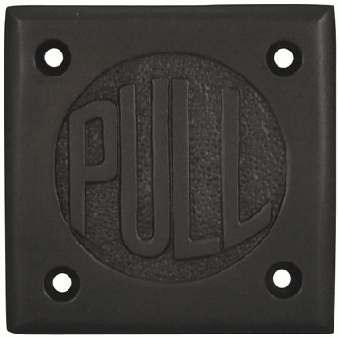 COPPER MOUNTAIN HARDWARE 2 3/4 Inch Brass Classic American "PULL" Plate (Oil Rubbed Bronze Finish)