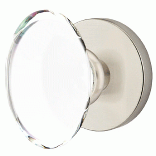 EMTEK Crystal Hampton Door Knob Set With Disk Rosette (Several Finishes)