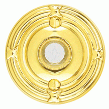 EMTEK 2 3/4 Inch Solid Brass Doorbell Button with Ribbon & Reed Rosette