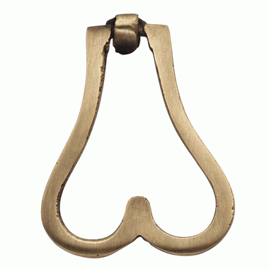 COPPER MOUNTAIN HARDWARE 2 1/8 Inch Modern Heart Cabinet Drop Pull (Antique Brass Finish)